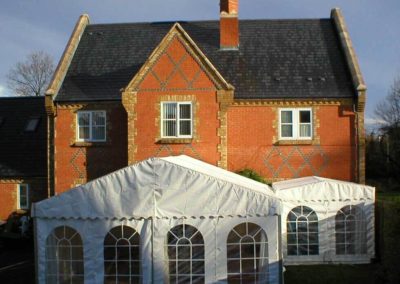Rear view of large and small marquee