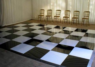 Image of black/white chequered dance floor
