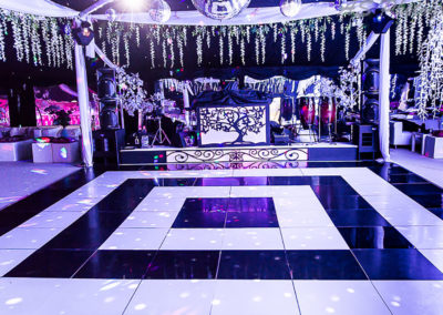 Image of 'rabbit hole' black and white dance floor